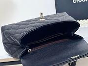 Fortok Chanel Coco Handle bag Quilted Caviar Leather Black 24x14x10cm  - 2