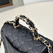 Fortok Chanel Caviar Quilted Mini Handy CC Flap Bag Black 12 x 19.5 x 6.5cm - 6