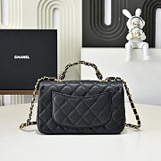 Fortok Chanel Caviar Quilted Mini Handy CC Flap Bag Black 12 x 19.5 x 6.5cm - 5
