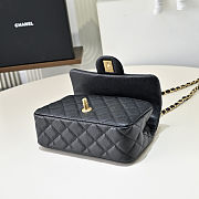 Fortok Chanel Caviar Quilted Mini Handy CC Flap Bag Black 12 x 19.5 x 6.5cm - 4