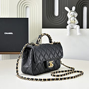 Fortok Chanel Caviar Quilted Mini Handy CC Flap Bag Black 12 x 19.5 x 6.5cm - 3