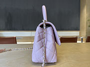 Fortok Chanel Coco Handle Flap Bag Light Pink Caviar Leather 23cm - 5