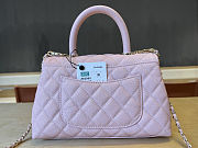 Fortok Chanel Coco Handle Flap Bag Light Pink Caviar Leather 23cm - 2