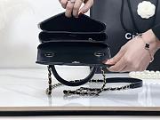 Fortok Chanel Lambskin Quilted Mini Trendy CC Flap Bag Black 14.5x19.5x8cm - 4