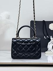 Fortok Chanel Lambskin Quilted Mini Trendy CC Flap Bag Black 14.5x19.5x8cm - 2