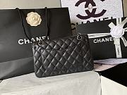 Fortok Chanel Flap Bag Black Quilted Caviar Leather Gold Hardware 23cm - 3