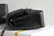 Fortok Chanel Flap Bag Black Quilted Caviar Leather 15.5 x 25.5 x 6.5cm - 6