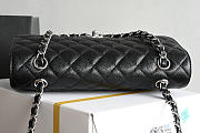 Fortok Chanel Flap Bag Black Quilted Caviar Leather 15.5 x 25.5 x 6.5cm - 4