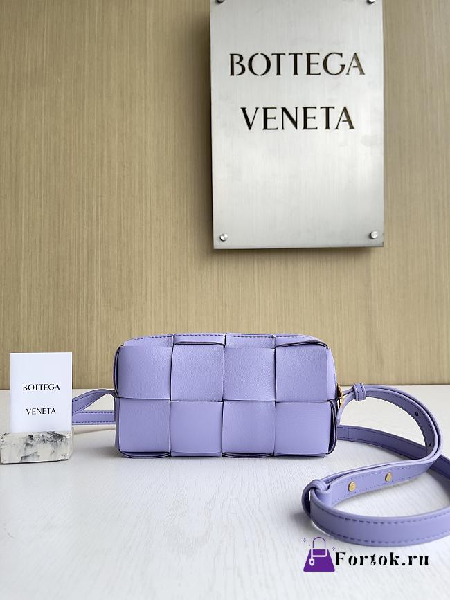 Fortok Bottega Veneta Small Brick Cassette Light Purple 18*9*3.5cm - 1
