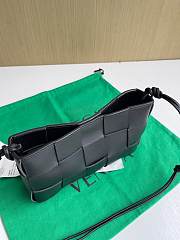 Fortok Bottega Veneta Cassette Intreccio Leather Black 23*6.5*16cm - 2