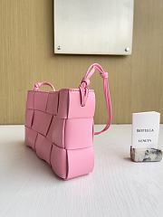 Fortok Bottega Veneta Cassette Intreccio Leather Pink 23*6.5*16cm - 3