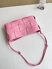 Fortok Bottega Veneta Cassette Intreccio Leather Pink 23*6.5*16cm - 5