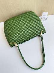 Fortok Bottega Veneta Clicker Bag Green Woven Leather 36*12*30cm - 6