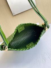 Fortok Bottega Veneta Clicker Bag Green Woven Leather 36*12*30cm - 2