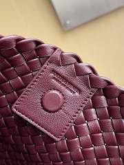 Fortok Bottega Veneta Clicker Bag Burgundy Woven Leather 36*12*30cm - 6