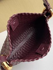 Fortok Bottega Veneta Clicker Bag Burgundy Woven Leather 36*12*30cm - 5