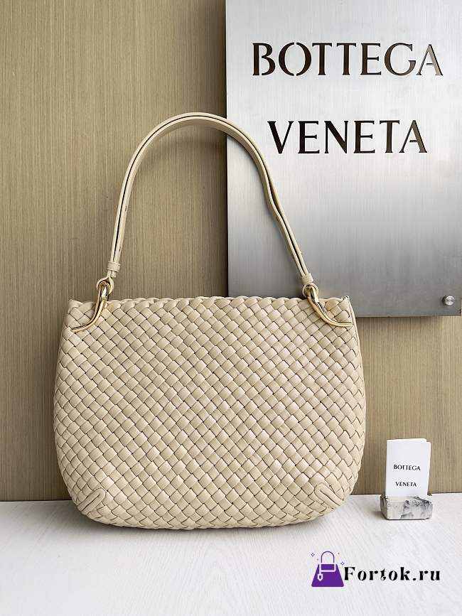 Fortok Bottega Veneta Clicker Bag Beige Woven Leather 36*12*30cm - 1