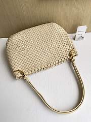 Fortok Bottega Veneta Clicker Bag Beige Woven Leather 36*12*30cm - 6