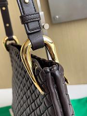 Fortok Bottega Veneta Clicker Bag Chocolate Brown Woven Leather 36*12*30cm - 2