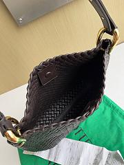 Fortok Bottega Veneta Clicker Bag Chocolate Brown Woven Leather 36*12*30cm - 5
