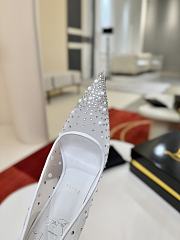 Fortok Christian Louboutin Follies Strass High Heels White 10cm - 4