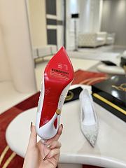 Fortok Christian Louboutin Follies Strass High Heels White 10cm - 5