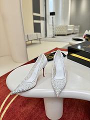 Fortok Christian Louboutin Follies Strass High Heels White 10cm - 6