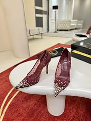 Fortok Christian Louboutin Follies Strass High Heels Burgundy 10cm  - 4