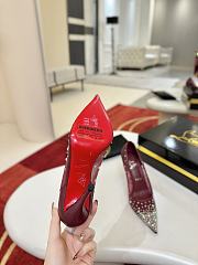 Fortok Christian Louboutin Follies Strass High Heels Burgundy 10cm  - 2