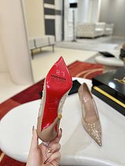 Fortok Christian Louboutin Follies Strass High Heels Beige 10cm - 3