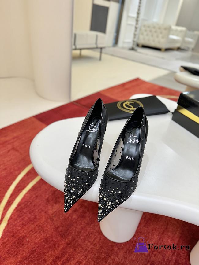 Fortok Christian Louboutin Follies Strass High Heels Black 10cm - 1