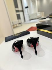 Fortok Christian Louboutin Lasera Strass-embellished mules Black 10cm/8.5cm - 6