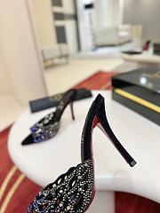 Fortok Christian Louboutin Lasera Strass-embellished mules Black 10cm/8.5cm - 4
