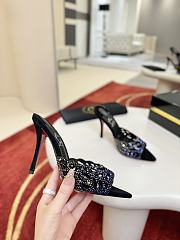 Fortok Christian Louboutin Lasera Strass-embellished mules Black 10cm/8.5cm - 2