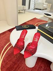 Fortok Christian Louboutin Lasera Strass-embellished mules Red 10cm/8.5cm - 1