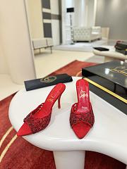 Fortok Christian Louboutin Lasera Strass-embellished mules Red 10cm/8.5cm - 5