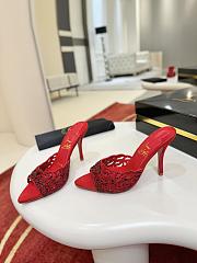 Fortok Christian Louboutin Lasera Strass-embellished mules Red 10cm/8.5cm - 3