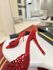 Fortok Christian Louboutin Lasera Strass-embellished mules Red 10cm/8.5cm - 2