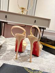 Fortok Christian Louboutin Rosalie Alta Leather Platforms Beige 150MM - 6