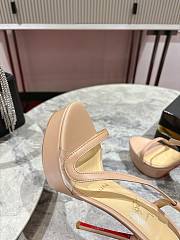 Fortok Christian Louboutin Rosalie Alta Leather Platforms Beige 150MM - 4