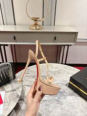 Fortok Christian Louboutin Rosalie Alta Leather Platforms Beige 150MM - 5