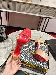 Fortok Christian Louboutin Rosalie Alta Leather Platforms Beige 150MM - 3