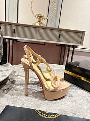 Fortok Christian Louboutin Rosalie Alta Leather Platforms Beige 150MM - 2