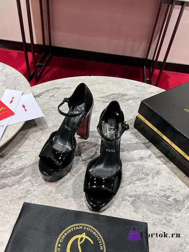 Fortok Christian Louboutin Sandaloo patent leather platform Black 130mm - 1