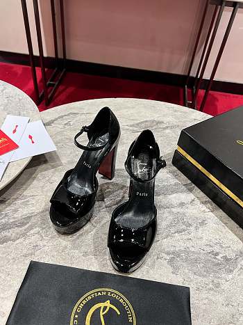 Fortok Christian Louboutin Sandaloo patent leather platform Black 130mm