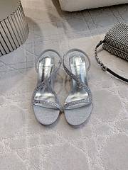 Fortok Christian Louboutin Rosalie Strass Silver Heels 6cm - 1