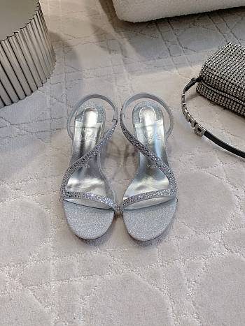 Fortok Christian Louboutin Rosalie Strass Silver Heels 6cm