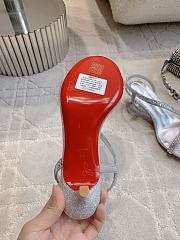 Fortok Christian Louboutin Rosalie Strass Silver Heels 6cm - 4
