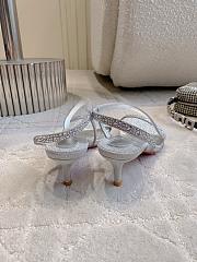 Fortok Christian Louboutin Rosalie Strass Silver Heels 6cm - 3