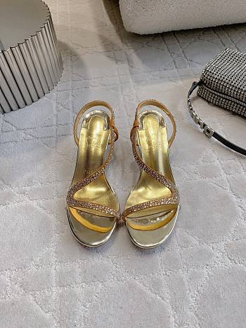 Fortok Christian Louboutin Rosalie Strass Gold Heels 6cm